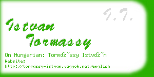 istvan tormassy business card